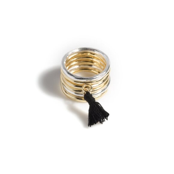 NWT! Palma Tassel Stackable Ring Set - Picture 1 of 1